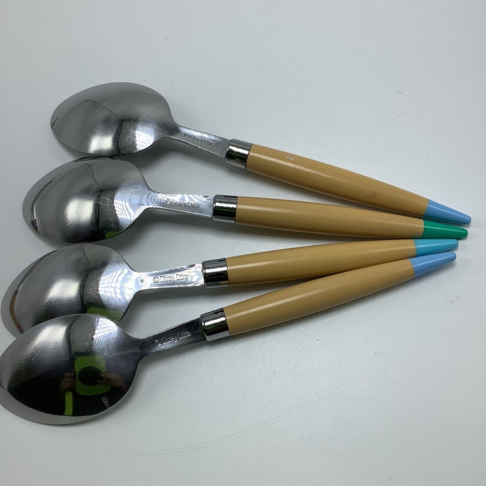 Disney Parks Ink & Paint Flatware 11 Piece Wood like Handles Colorful Paint Ends - Picture 4 of 5